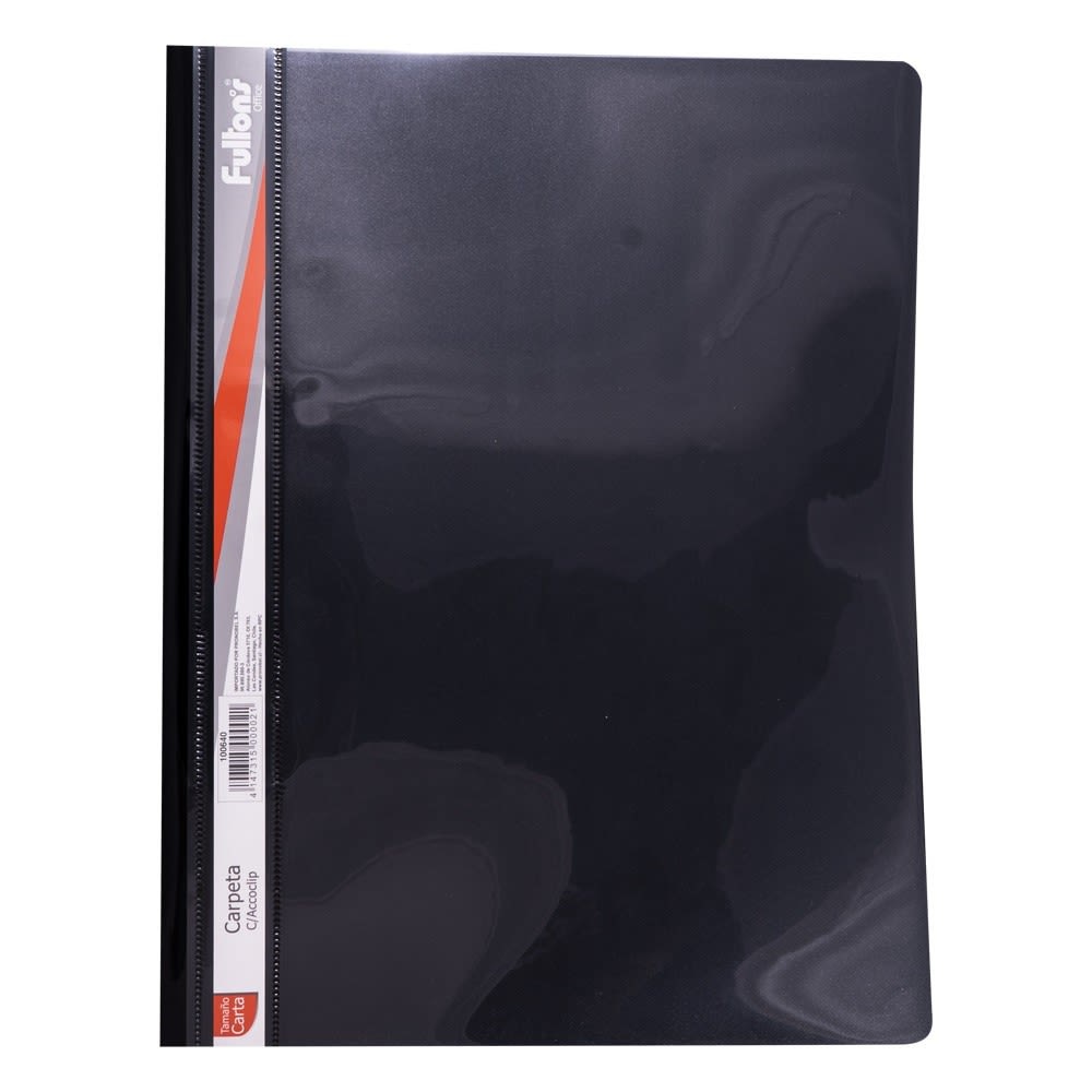 CARPETA C/ACCOCLIP CARTA VINIL NEGRO FULTONS