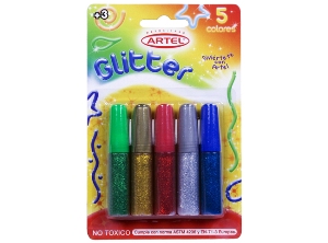 GLITTER GLUE ARTEL 5 TUBOS COLORES