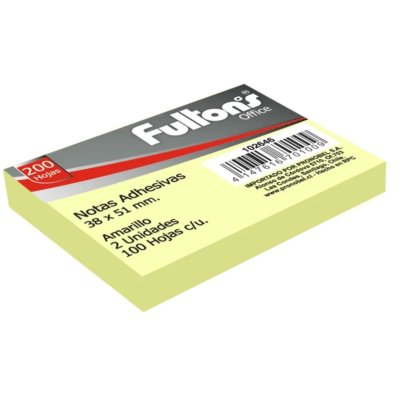 NOTA ADHESIVA 653 51X38 MM. 100 HJS. 2 UN. AMARILLO FULTONS