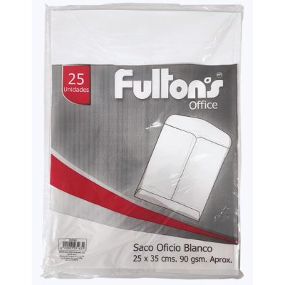 SOBRE SACO OFICIO BLANCO 90GR 25 U