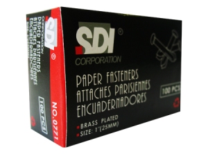 BROCHES METALICOS DORADOS 25MM X 100 UD SDI