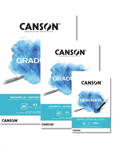 BLOCK ACUARELA CANSON GRADUATE 250GR 20 HOJAS