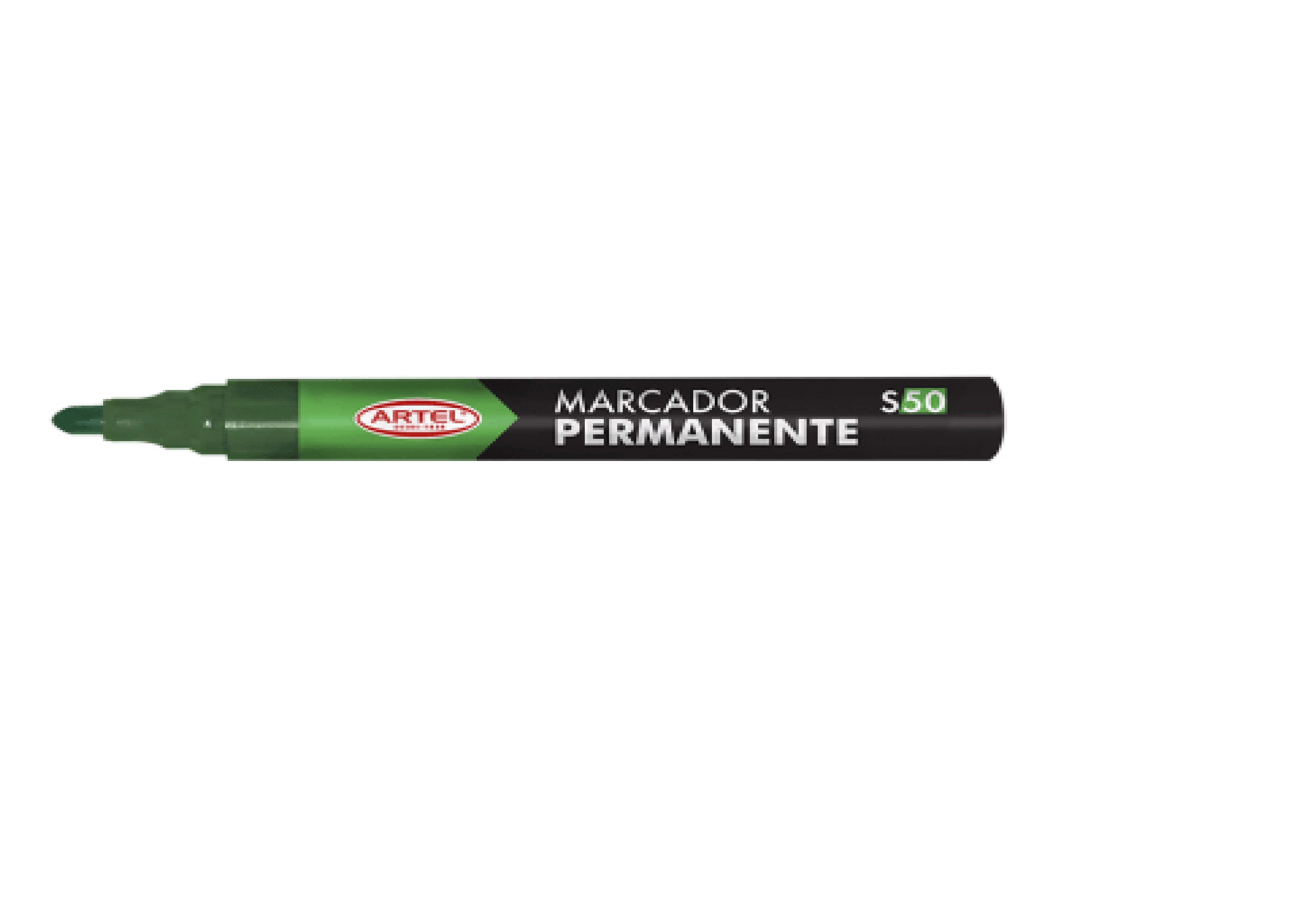 Marcador Permanente Artel 50 Punta Redonda Verde