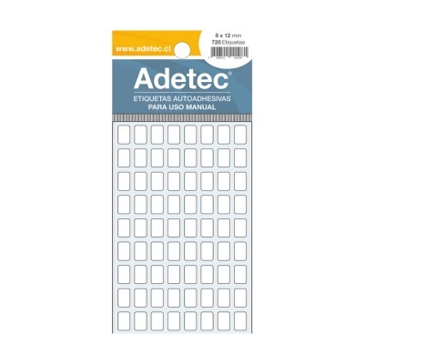 Etiqueta Autoadhesiva Adetec Rectangular 1.2 cm 0.8 cm Blanco