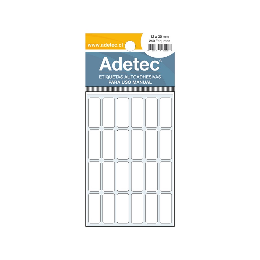 Etiqueta Autoadhesiva Adetec Rectangular 3 cm 1.2 cm Blanco