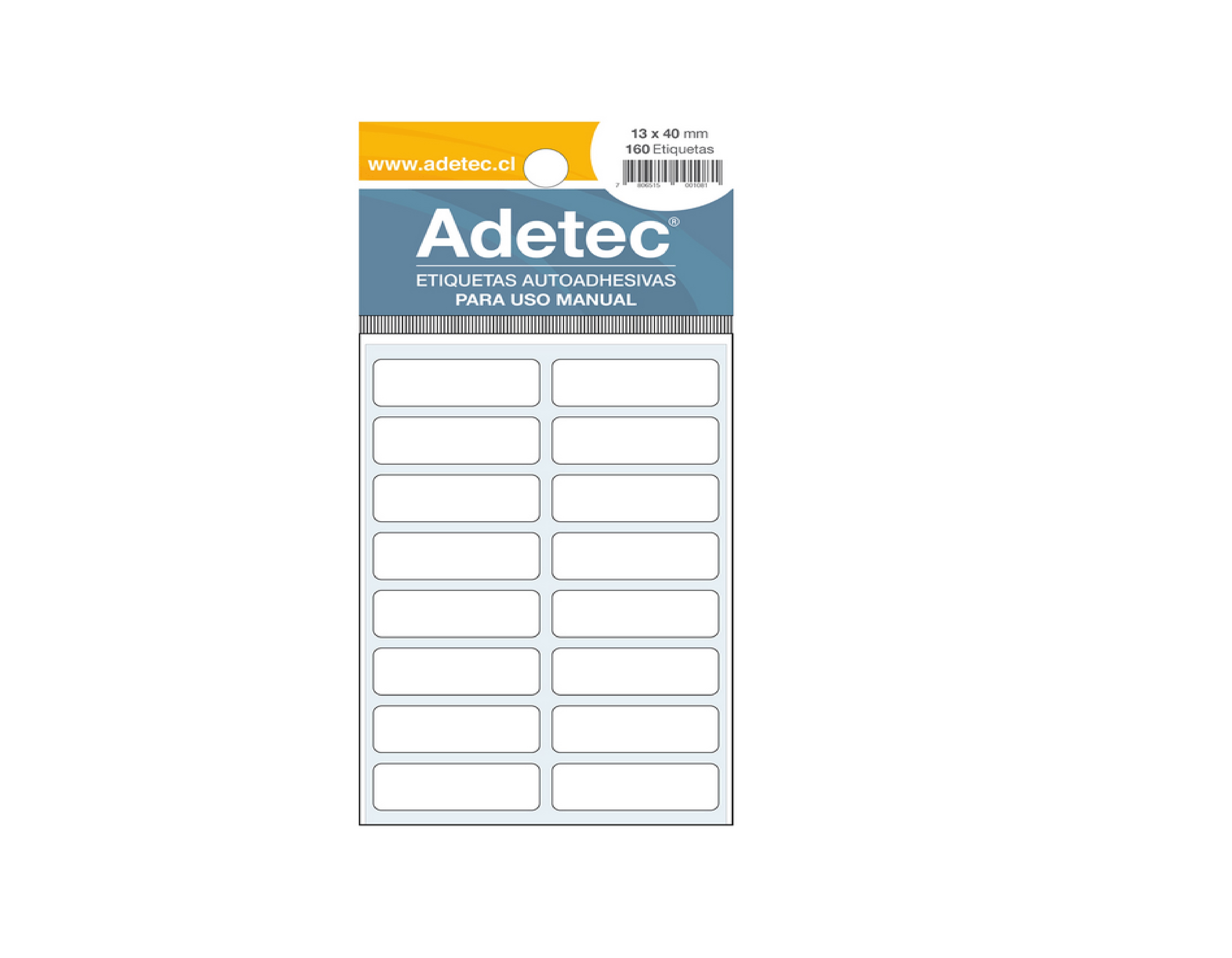 Etiqueta Autoadhesiva Adetec Rectangular 4 cm 1.3 cm Blanco