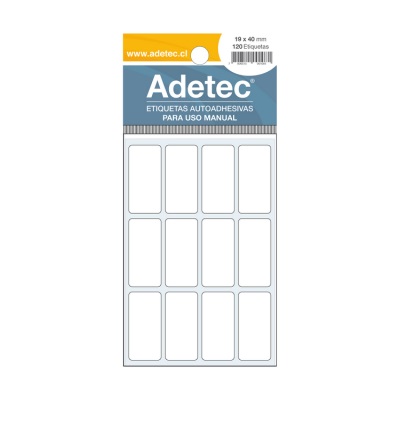Etiqueta Autoadhesiva Adetec Rectangular 4 cm 1.9 cm Blanco
