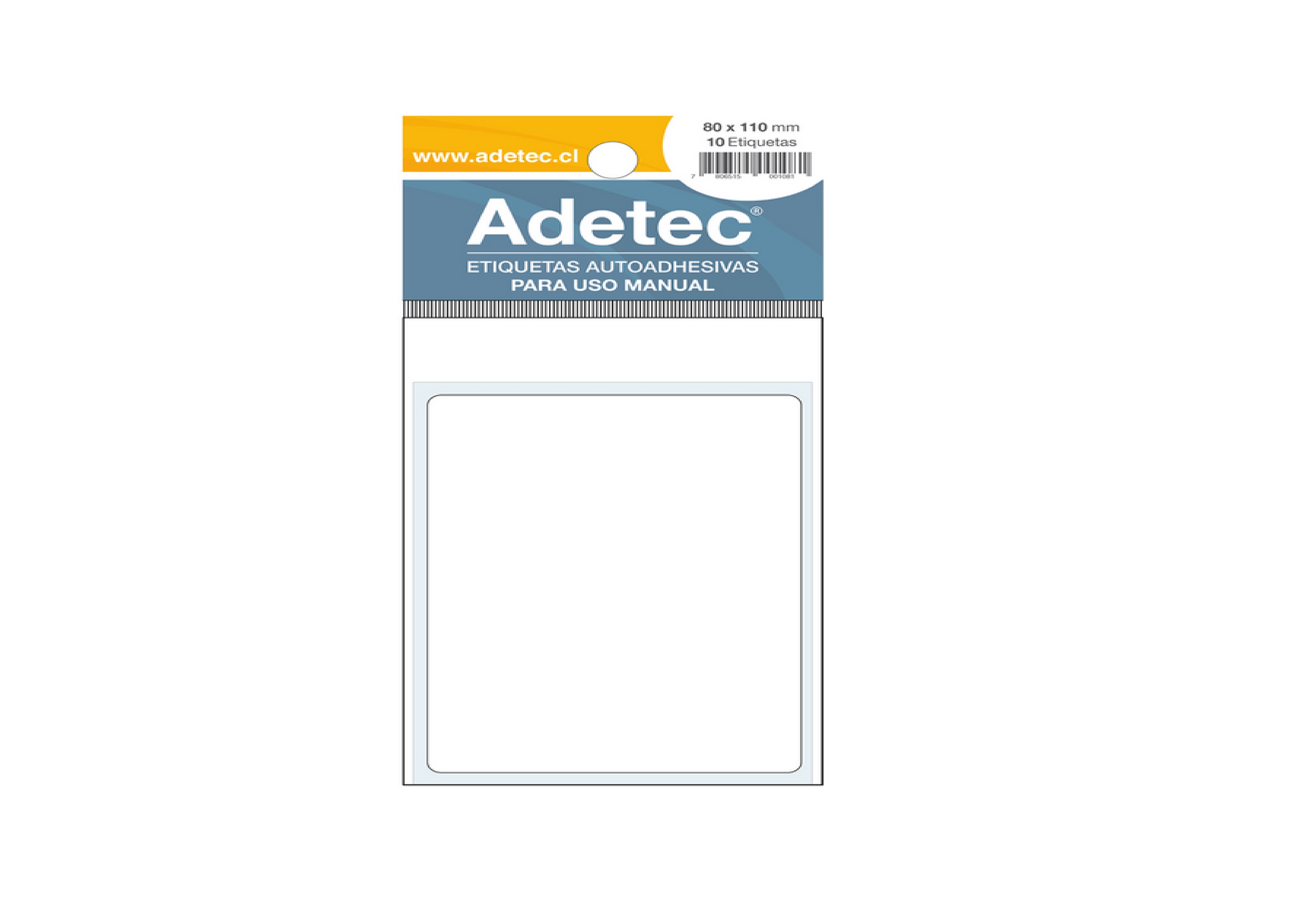 Etiqueta Autoadhesiva Adetec Rectangular 11x8 cm Blanco 10 Unidades