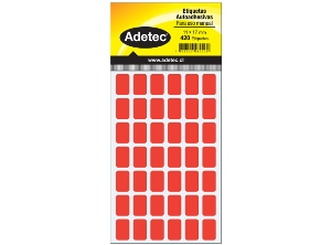 ETIQUETA MANUAL ROJA 11X17 MM 10 HJ 420 UN ADETEC