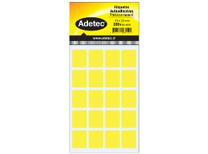 ETIQUETA MANUAL AMARILL 19X23MM 10 H 200 UN ADETEC