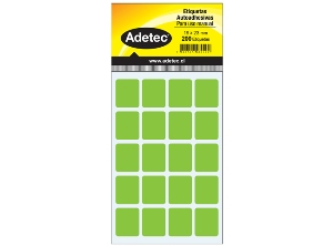 ETIQUETA MANUAL VERDE 19X23 MM 10 HJ 200 UN ADETEC