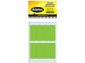 ETIQUETA MANUAL VERDE 20X50 MM 10 HJ 80 UN ADETEC