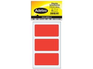 ETIQUETA MANUAL ROJA 35X70 MM 10 HJ 30 UN ADETEC