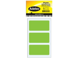 ETIQUETA MANUAL VERDE 35X70 MM 10 HJ 30 UN ADETEC
