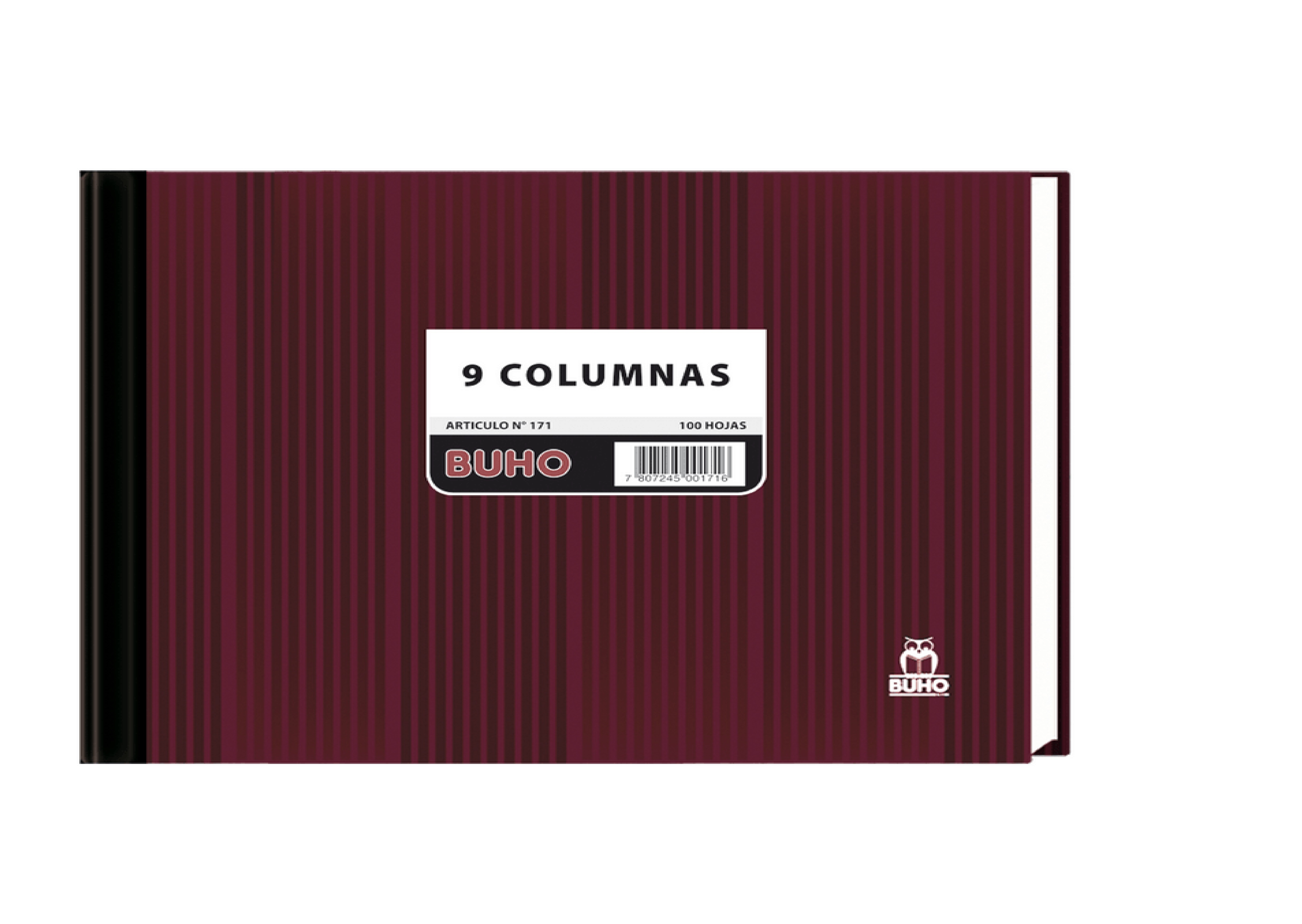 LIBRO DE CONTABILIDAD BUHO 9 COLUMNAS 100 HOJAS