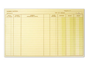 TARJETA EXISTENCIA 5X8 RHEIN X 250 UDS