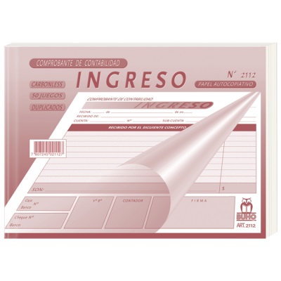 Formulario Buho Comprobante de Ingreso 50 Hojas