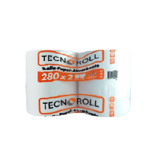 Toalla de Papel Tecnoroll Jumbo 2 Rollos 280 m Hoja Simple