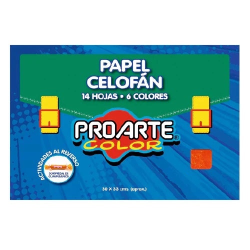 CARPETA CON PAPEL CELOFAN 14 HOJAS 6 COLORES