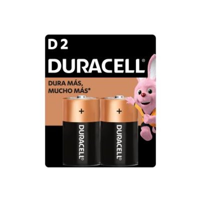 Pila Alcalina Duracell D grande 1.5 V 2 Unidades
