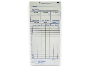 TARJETA RELOJ AMANO A-2 SCHARFSTEIN (UNIDAD)