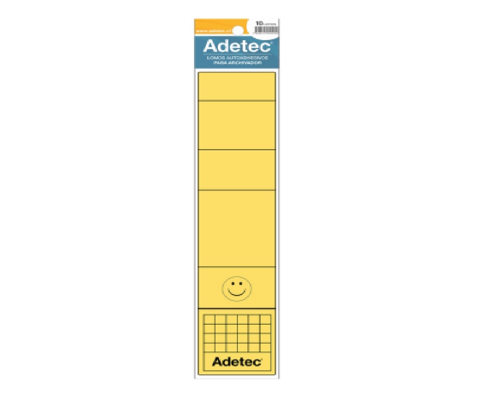 Lomo Archivador Adetec Adhesivo Ancho Amarillo 10 Unidades