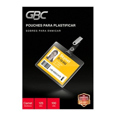 Lámina Termolaminada GBC Carnet 65 X 95Mm 125Mc 100 Unidades