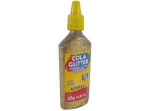 COLA GLITTER ACRILEX ORO REF201 FCO. 35GR.