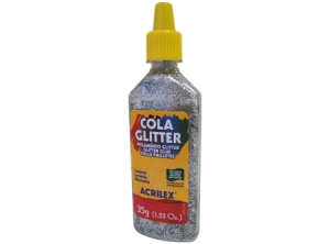 COLA GLITTER ACRILEX PLATA REF202 FCO. 35GR.