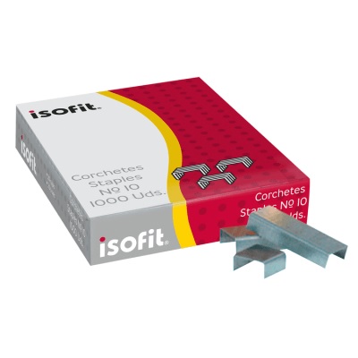 Corchetes Isofit Punta Cincelada N 10 Caja de 1000 Unidades