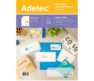 Etiqueta Ink/Láser Autoadhesiva Adetec 14 Por Hoja 101x34 mm 25 Unidades