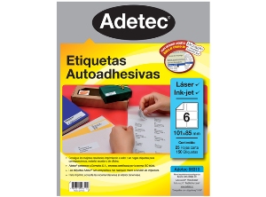 ETIQUETA INKJET/LASER 101X85MM 25 HJ 150 UN ADETEC