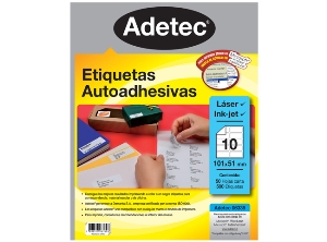 ETIQUETA INKJET/LASER 101X51MM 50 HJ 500 UN ADETEC