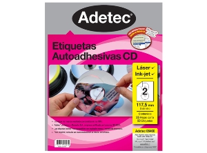 ETIQUETA INKJET/LASER CD 25 HJ 50 UN ADETEC