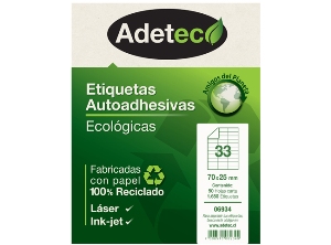 ETIQUETA ECO INK/LAS 70X25MM 50 HJ 1650 UN ADETEC