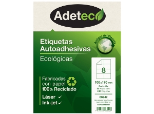 ETIQUETA ECO INK/LAS 106X70MM 50 HJ 400 UN ADETEC