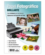 Papel Foto Adetec Brillant Inkjet A-4 150 g 20 Hojas