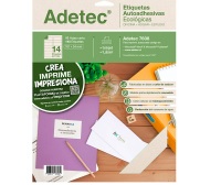 Etiqueta Adhesiva Adetec Ecológica Inkjet-Laser 101x34 mm paquete de 10 Hojas