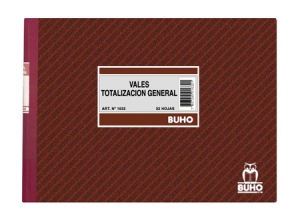 LIBRO VALES TOTALIZACION GRAL Z BUHO 32HJ. 1632