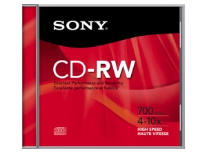 CD-RW REGRABABLE 1 UN. 700 MB SONY. 700MG/80MIN.