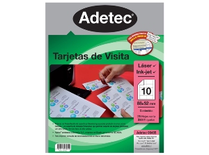TARJETA VISITA INKJET/LASER ADETEC 25HJS.