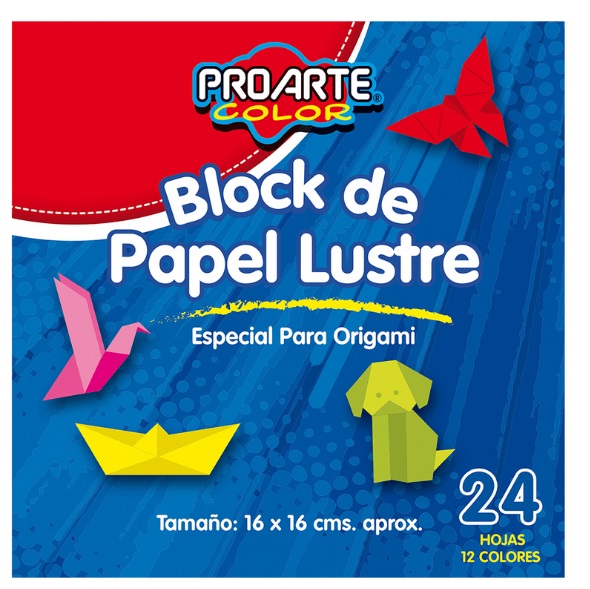 Papel Lustre Proarte 24 Hojas 16X16 cm Surtidos