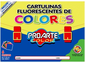 CARPETA ARTE PROARTE CARTULINA FLUORESCENTE 6HJS.