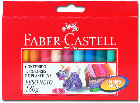 PLASTICINA 12 COLORES FABER