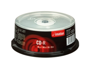 CD GRABABLE 25 UN. 700 MB 80MIN 52X IMATION TORTA