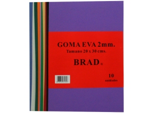 GOMA EVA COLOR/SURTIDOS 30X20 X 2MM 10 UND