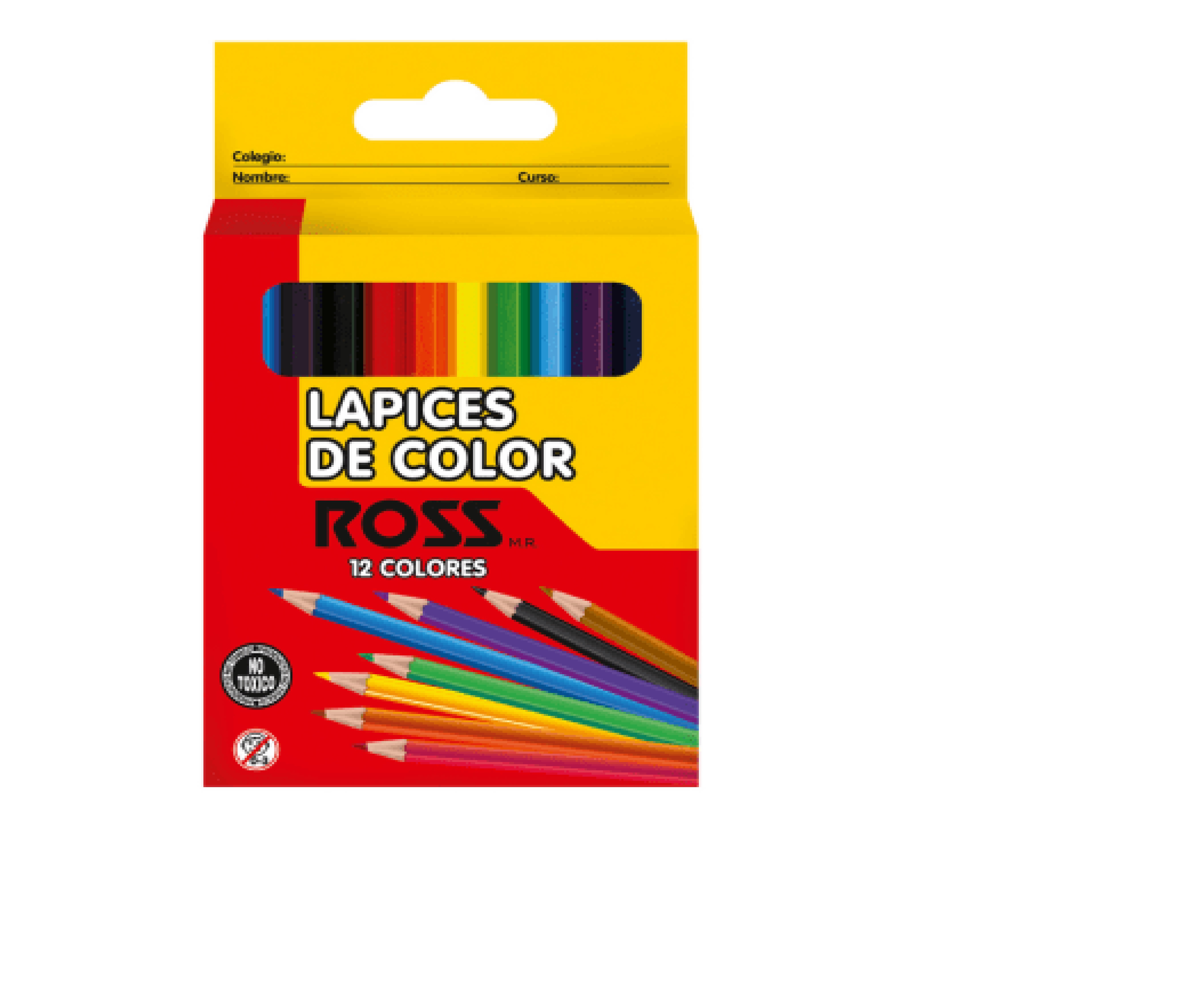 Lápices De Color Ross Corto 12 Colores