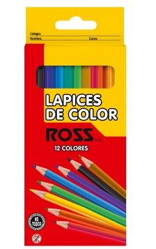 Lápices De Color Ross Largo 12 Colores
