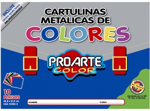 CARPETA ARTE PROARTE CARTULINA METALICA 10 HJS