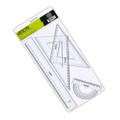 Set Geometría Neolite 4 Piezas Transparente 30 cm